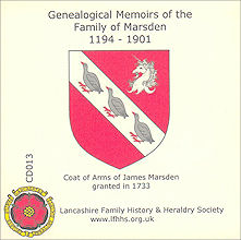 Genealogical Memoirs of the Family of Marsden 1194 - 1901 (CD013